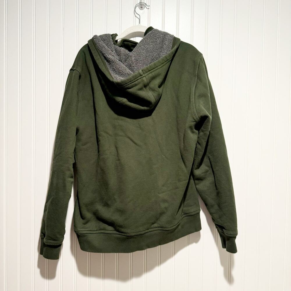 LL Bean Green Half Zip Sweatshirt Sherpa Fleece Lined Mens Medium - Picture 5 of 5